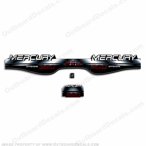 Mercury 250hp Offshore BlackMax Decals - 97-98 INCR10Aug2021