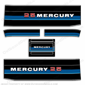 Mercury 1983 25HP Outboard Engine Decals INCR10Aug2021