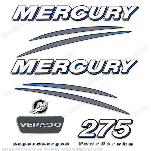 Mercury Verado 275hp Decal Kit - Blue INCR10Aug2021