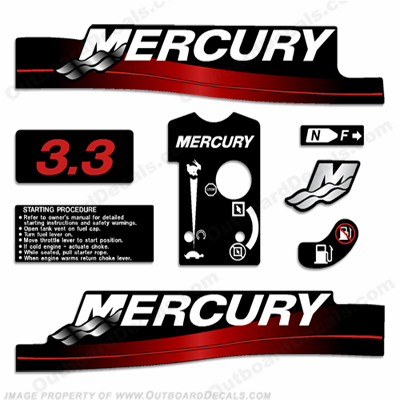 Mercury 3.3hp Decals - 1999 - 2004 INCR10Aug2021