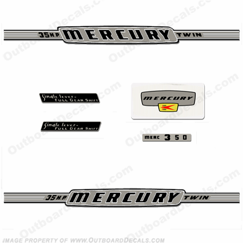 Mercury 1963 35HP Outboard Engine Decals INCR10Aug2021