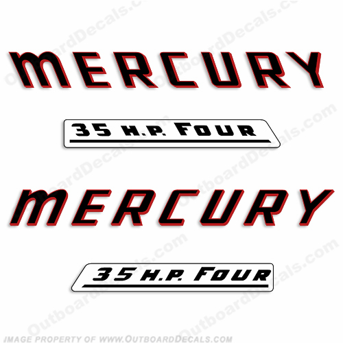 Mercury 1961 35HP Outboard Engine Decals INCR10Aug2021