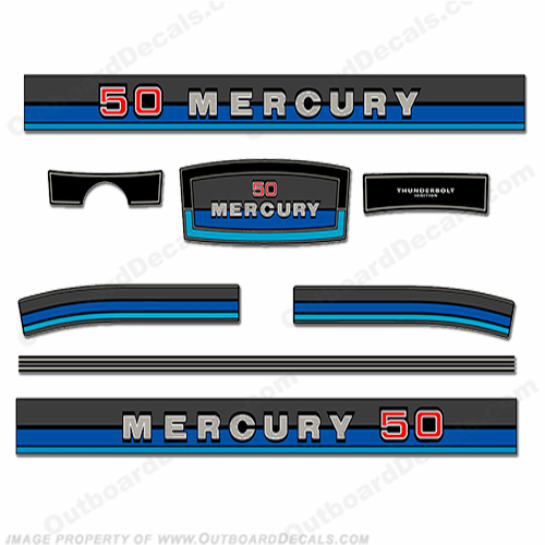 Mercury 1980 50hp Outboard Decals INCR10Aug2021