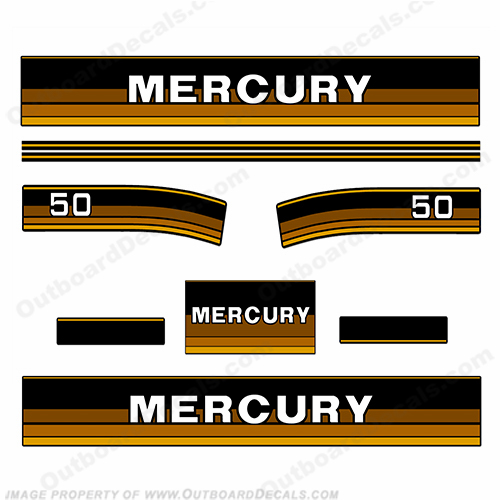 Mercury 1984-1985 50hp Outboard Decals INCR10Aug2021
