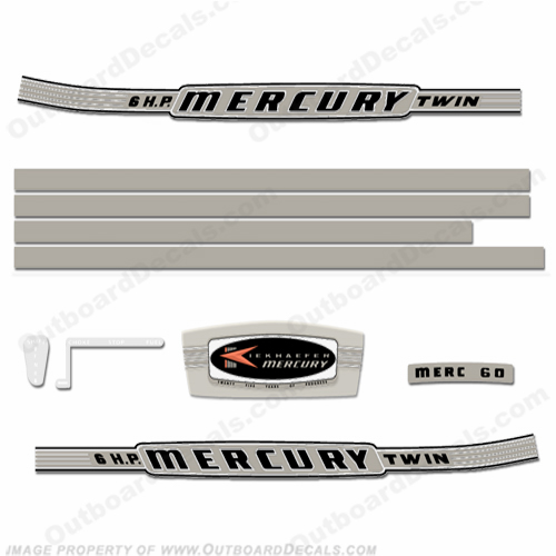 Mercury 1964 6HP Outboard Engine Decals INCR10Aug2021
