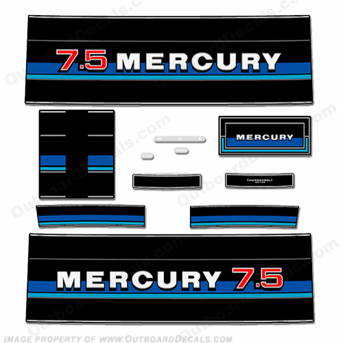 Mercury 1983 7.5hp Outboard Decals INCR10Aug2021