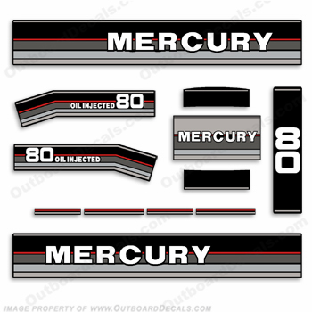 Mercury 1987 80HP Outboard Engine Decals INCR10Aug2021