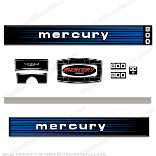 Mercury 1978 80HP Outboard Engine Decals INCR10Aug2021