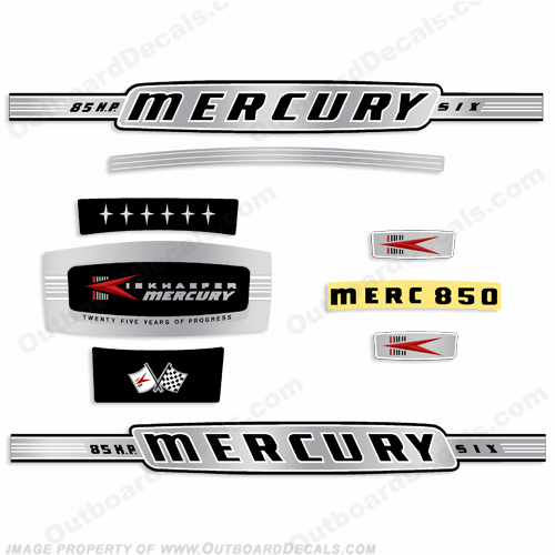 Mercury 1964 85HP Outboard Engine Decals INCR10Aug2021