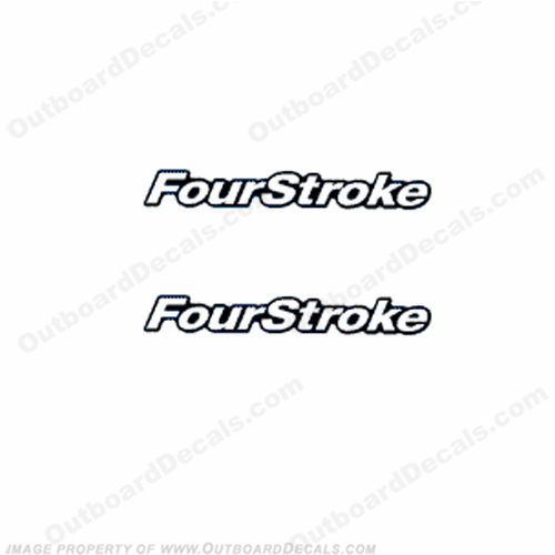 Mercury "Fourstroke" Decals (Set of 2) mercury, single, fourstroke, decal, sticker, four, stroke, 4stroke, boat, outboard, hp, set, of, 2, 