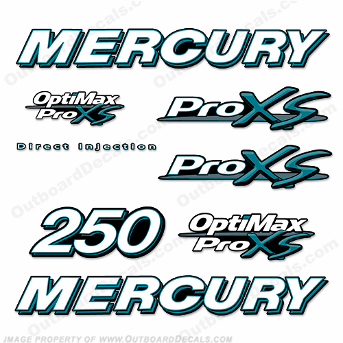 Mercury 250hp ProXS Decal Kit - Teal pro xs, optimax proxs, optimax pro xs, optimax pro-xs, pro-xs, 250 hp, INCR10Aug2021