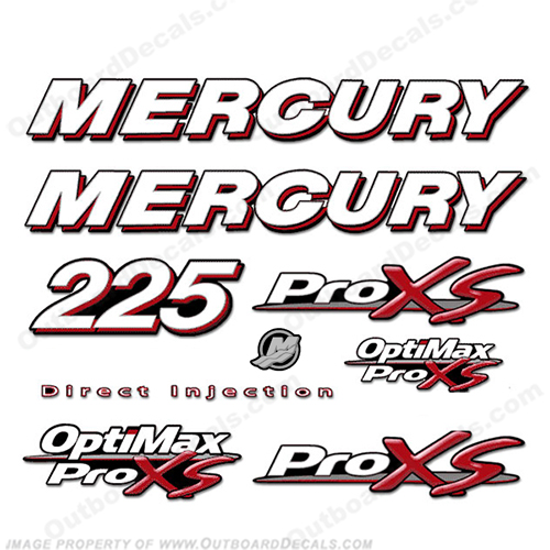 Mercury 225 Optimax ProXS Decal Kit pro xs, optimax proxs, optimax pro xs, optimax pro-xs, pro-xs, 225 hp, INCR10Aug2021, pro, xs, proxs