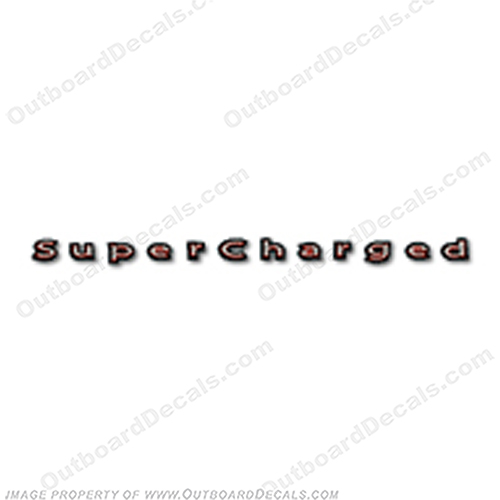 Mercury "Supercharged" Decal - Silver/Red verado, super, charged, super-charged, INCR10Aug2021