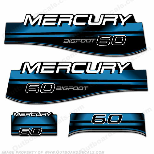 Mercury 60hp Bigfoot Decals - Blue big, foot, big foot, big-foot, INCR10Aug2021