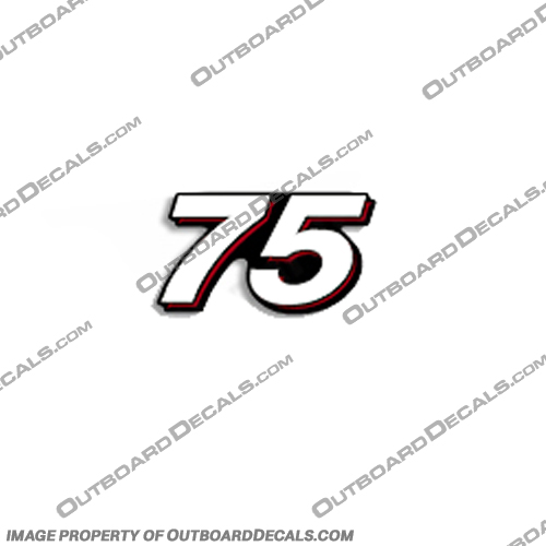 Mercury Single 75 Decal  mercury, outboard, motor, 75, hp, engine, number, decal, 2005, 2006, 2007, 2008, 2009, 2010, 2011, 2012