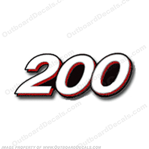 Mercury Verado "200" Decal - Rear Decal INCR10Aug2021