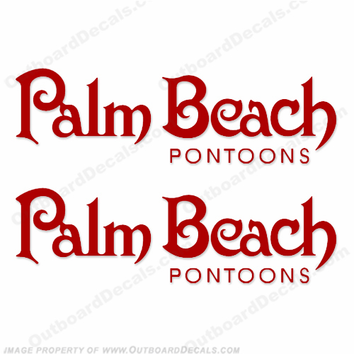 Palm Beach Pontoons Boat Logo Decals - Any Color! INCR10Aug2021