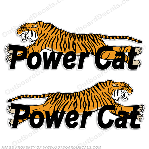 PowerCat Catamaran Boat Logo Decals (Set of 2) power, power cat, power-cat, INCR10Aug2021