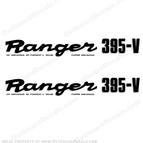 Ranger 395-V Early 1980s Decals (Set of 2) - Any Color! ranger 395v, 395 v, 1980, 80, 81, 82, 83, 84, 85, 86, 87, 88, 89, INCR10Aug2021