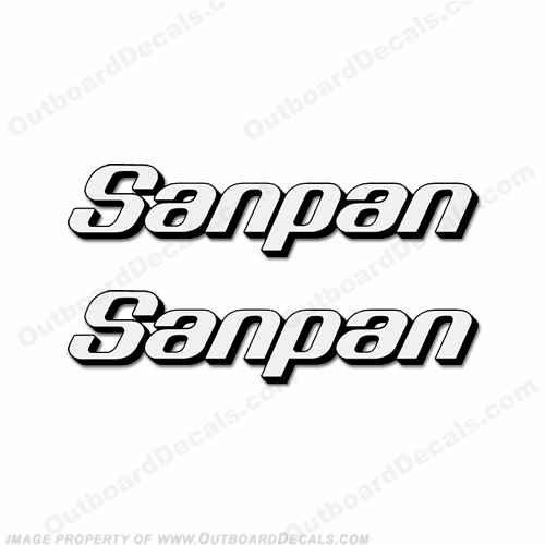 Sanpan Pontoon Boat Logo Decals - 2 Color! (Set of 2) INCR10Aug2021