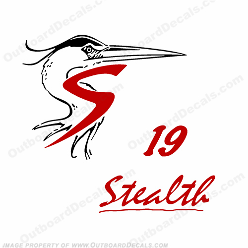 Shoalwater 19 Stealth Boat Decals - Red/Black INCR10Aug2021