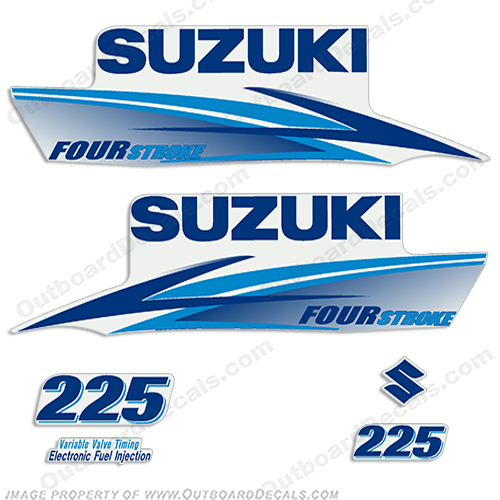 Suzuki 225hp 4-Stroke Decals (Light/Dark Blue) 2010+ INCR10Aug2021
