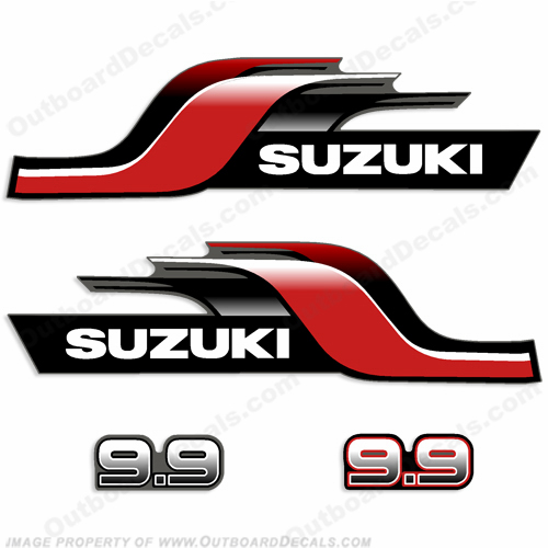 Suzuki DT9.9 9.9hp Decal Kit - 1998  S-DT-9.9-98, suzuki, 9, 9hp, 9.9, 9.9hp, dt, 1996, 1997, 1998, 1999, 2000, decal, sticker, kit, set, decals, stickers