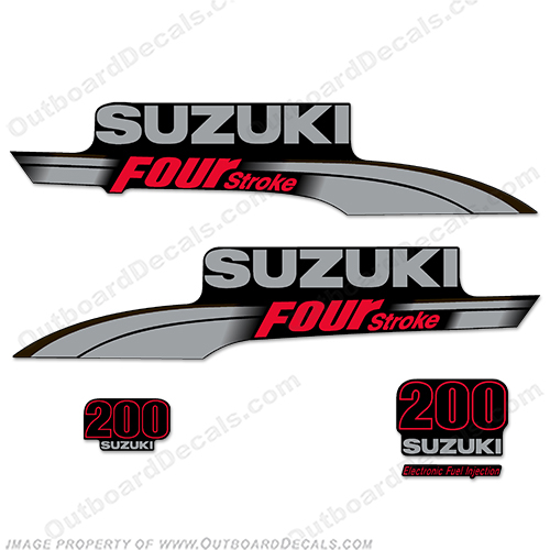 Suzuki 200hp DF200 Decal Kit 2003 - 2009 INCR10Aug2021