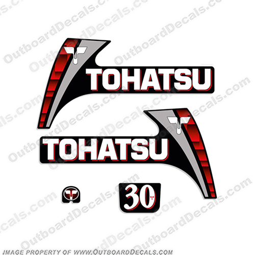 Tohatsu 30hp Two stroke Outboard Decal Kit tohatsu, decals, 30, hp, two, stroke, outboard, engine, stickers