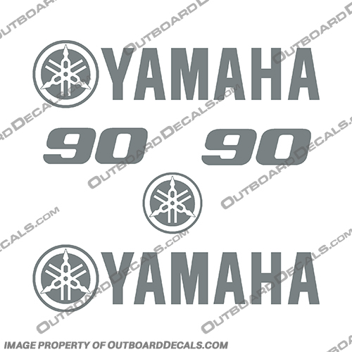 Yamaha New Style 90hp Decals - Any Color  yamaha, 90, 1, color, new, style, outboard, boat, motor decal, engine, sticker, kit, set