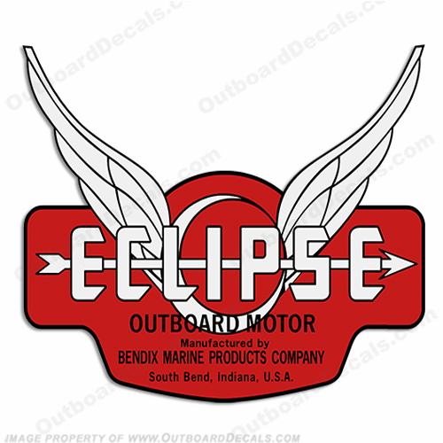 Bendix Marine Eclipse Outboard Decal - 1937-1940 (White) INCR10Aug2021