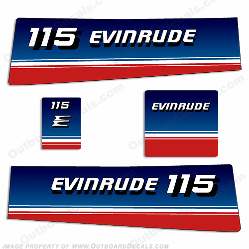 Evinrude 1980 115hp Decal Kit INCR10Aug2021
