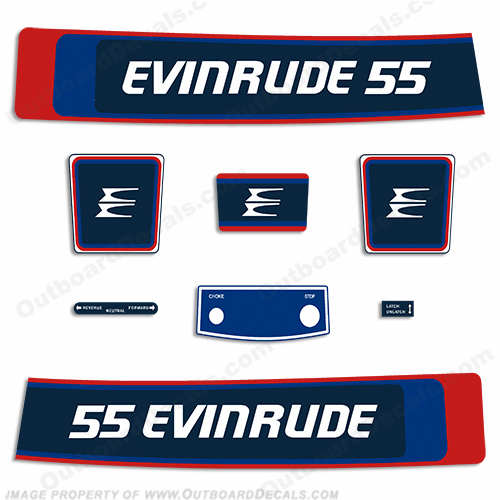 Evinrude 1976 55hp Decal Kit INCR10Aug2021