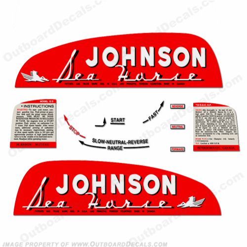 Johnson 1950 10hp Decals (QD-10) INCR10Aug2021