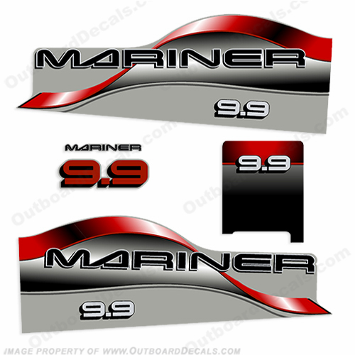 Mariner 9.9hp Decal Kit - Red INCR10Aug2021