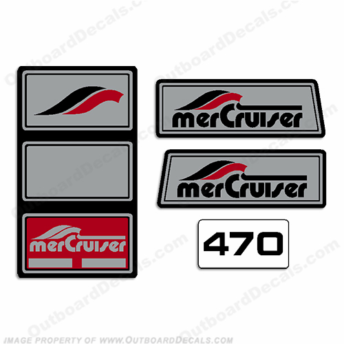 Mercruiser 1965 - 1983 470hp Pre-Alpha Stern Drive Decals INCR10Aug2021