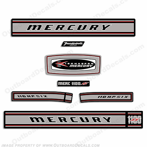 Mercury 1967 110HP Outboard Engine Decals INCR10Aug2021