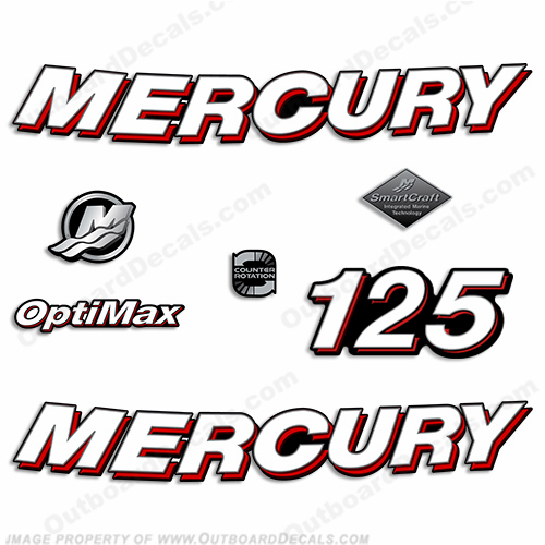 Mercury 125hp "Optimax" Decals - 2006 INCR10Aug2021