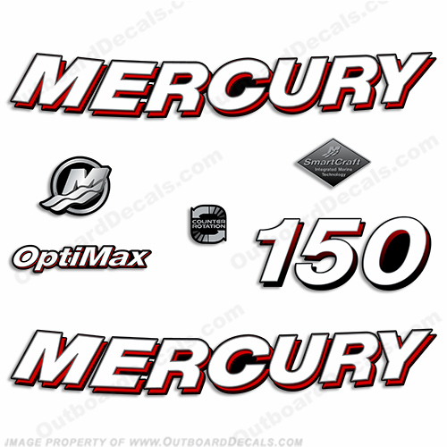 Mercury 150hp "Optimax" Decals - 2006 INCR10Aug2021
