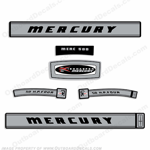 Mercury 1966 50HP Outboard Engine Decals INCR10Aug2021