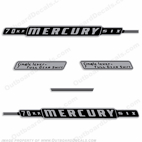 Mercury 1962 70HP Outboard Engine Decals INCR10Aug2021