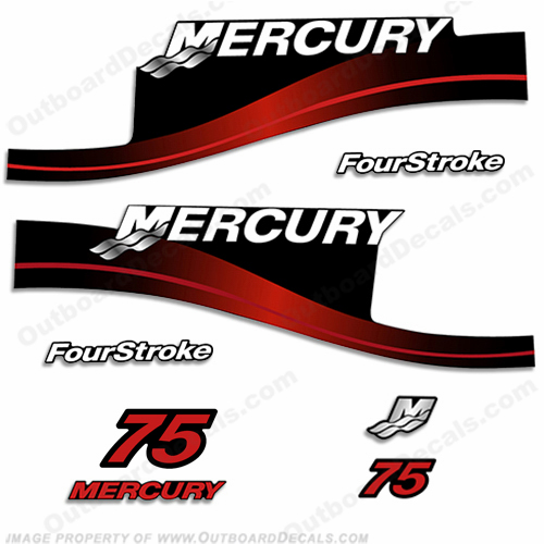 Mercury 75hp Four Stroke Decal Kit (Red) INCR10Aug2021