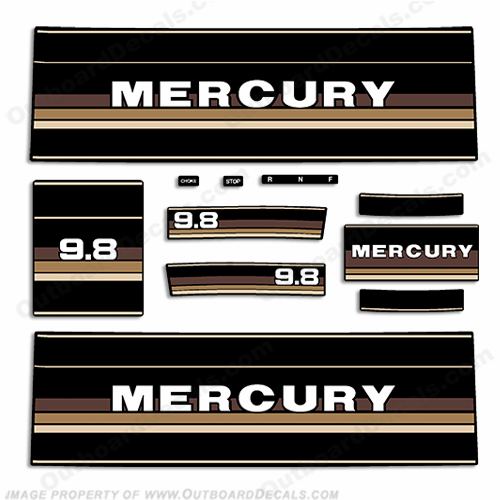 Mercury 1984 - 1985 9.8hp Outboard Decals 9.8, 110, stickers, operation, sticker, motor, 1984, 1985, 84, 85, 84, 85, 9hp, 9, engine, decal, outboard, mercury, INCR10Aug2021