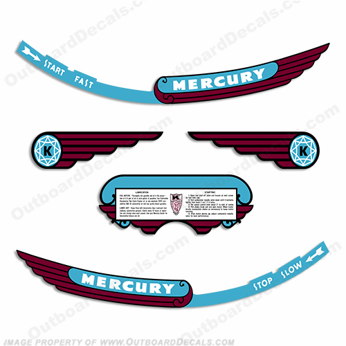 Mercury 1946 KD-3 Outboard Engine Decals INCR10Aug2021