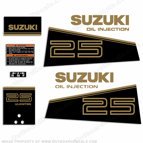 Suzuki 25hp Oil Injection Decal Kit 1989 - 1992 INCR10Aug2021