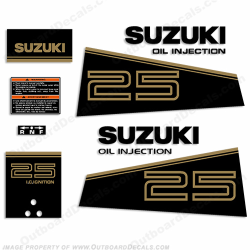Suzuki 25hp Oil Injection Decal Kit 1993 - 1994 INCR10Aug2021