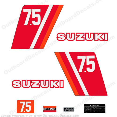 Suzuki 7.5hp Decal Kit - 1970s INCR10Aug2021