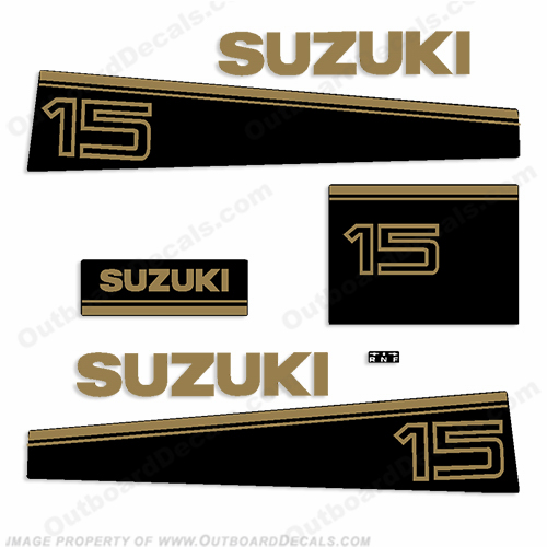 Suzuki 15hp Decal Kit - Late 80s to Early 90s INCR10Aug2021