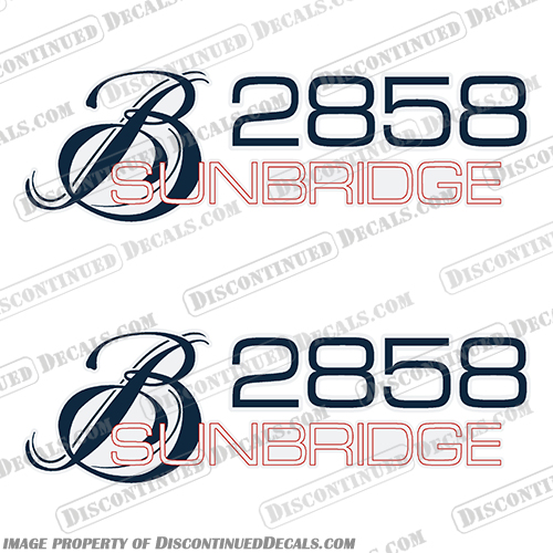Bayliner Boats Sunbridge 2858 Decals (Set of 2) boat, logo, decal, bay, liner, bayliner, sun, bridge, sunbridge, 2858,