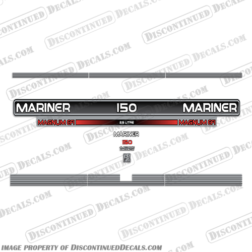1994 Mariner Magnum EFI 150hp Decal Kit mariner, magnum, efi, 150, 150hp, hp, boat, decal, kit, decals, stickers, 1994, 94, outboard, motor, engine, 